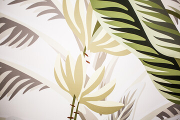 Sfondo Pattern con palme e foglie stilizzate