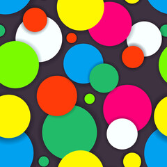 Colorful dots background , vector seamless pattern