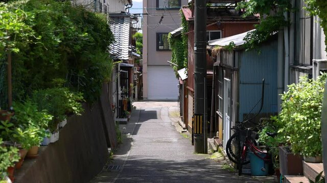 裏通り　三国湊の街並み