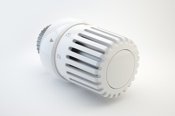 Element of the heating system - radiator thermostat. 3D illustration.