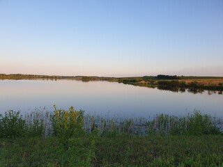 sunset over the river