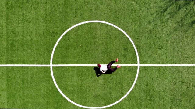 Dance on football field hip hop break dance