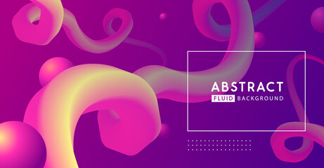 Obraz premium Gradient abstract 3D fluid background. Modern cover design. Vector illustration