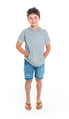 Fototapeta premium portrait of young and cute teenager isolated on white