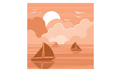 Yachts in the sunset