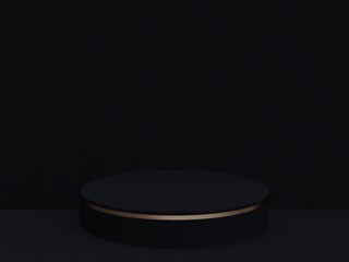 Scene with podium for mock up presentation in minimalism style with copy space, 3d render abstract background
