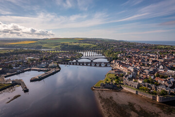 The Picturesque Seaside Town of Berwick Upon Tweed in England Seen From The Air