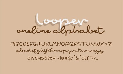Looper alphabet letters, modern illustrate vector ,