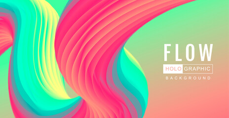 Gradient abstract 3D fluid background. Modern cover design. Vector illustration