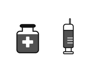 vaccine vector for pandemic, coronavirus covid-19 vaccine, immunization, flu. simple vector illustration of vaccination and syringe jab injection