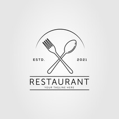 spoon fork restaurant eatery logo vector illustration design. cutlery outline symbol
