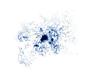 Abstract colorful blue oil ink on paper close-up background texture