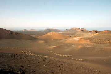 Fototapeta na wymiar Desertic landscape at Lanzarote, Canary islands, Spain. Europe
