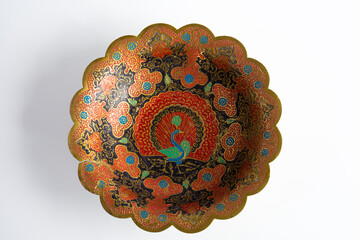 metal vintage plates and bowls for ornamental purposes