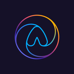 A letter one line colorful logo.