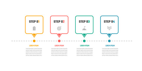 4 step process infographic vector design, information