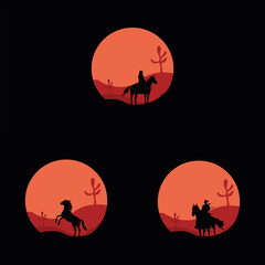 horse logo black creative vector logo