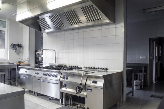 Modern stainless industrial kitchen