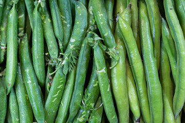 Fototapeta premium Macro photo of beans and green peas. Fresh vegetables. Healthy food