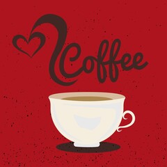 illustration time for aromatic coffee