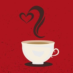 illustration time for aromatic coffee