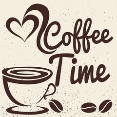 illustration time for aromatic coffee