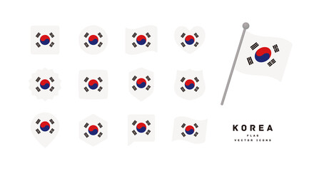 Korean flag icon set vector illustration	