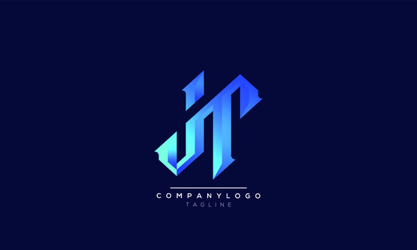 jt initials monogram letter text alphabet logo design