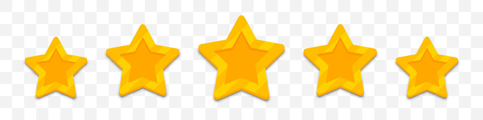 Five stars customer rating review in a flat design - obrazy, fototapety, plakaty