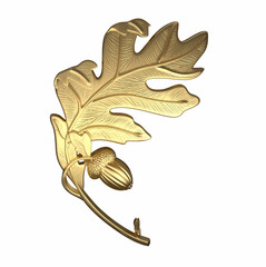 Fototapeta premium oak leaf 3d render, on a white background