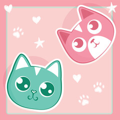 Cute cats in pink