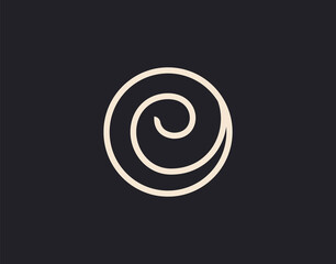 Swirl E Letter Abstract Circle spiral Logo Design Template. Business, Company Icon Line Art Vector