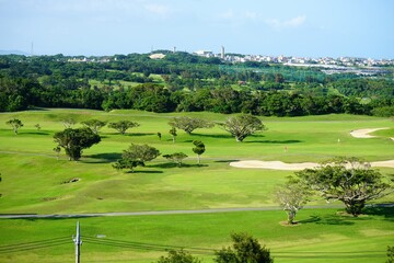 Aerial view of golf course, abstract image - ゴルフ場