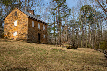 Oconee Station, historic building at Starion Cove park in South Carolina