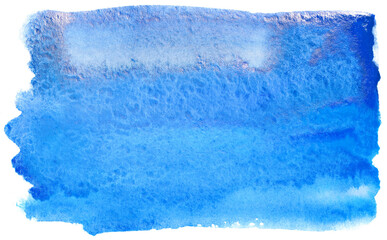 Watercolor element texture on white background blue