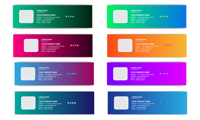 Email signature template design set. Corporate mail business email signature banner	