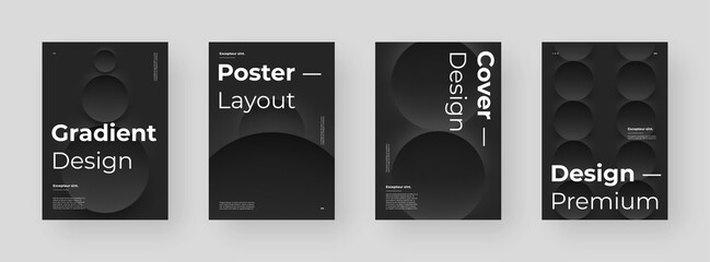 Abstract set Placards, Posters, Flyers, Banner Designs. Colorful illustration. 3d geometric shapes. Decorative neumorphism backdrop.