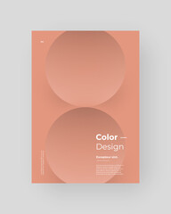 Abstract Placard, Poster, Flyer, Banner Design. Colorful illustration on vertical A4 format. 3d geometric shapes. Decorative neumorphism circles backdrop.
