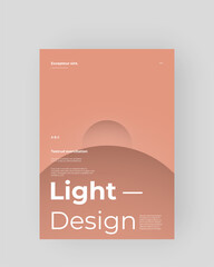 Abstract Placard, Poster, Flyer, Banner Design. Colorful illustration on vertical A4 format. 3d geometric shapes. Decorative neumorphism circles backdrop.