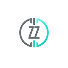 Obraz na płótnie Canvas Initial Letter ZZ Circle Simple Creative Logo Design Template. Circle template logo company
