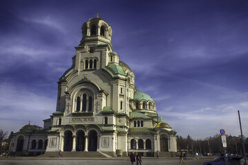 Temple Monument of St. Alexander Nevsky in Sofia at the day