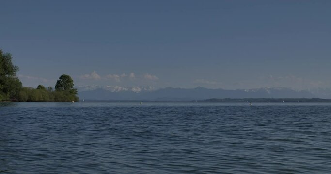 Lake "Starnberger See" in Bavaria, Germany with alps in the background