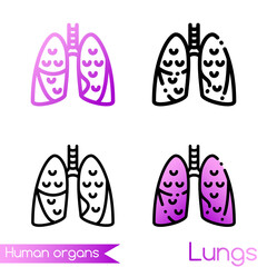 Human Lungs vector icon or logotype
