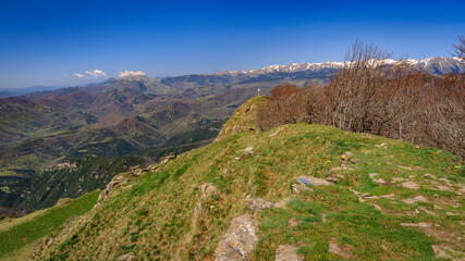 Fototapeta na wymiar Comanegra summit views, the highest point of La Garrotxa (Girona province, Catalonia, Spain, Pyrenees)