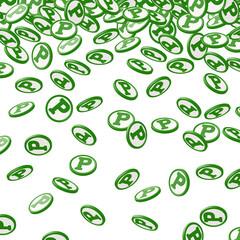 経済のイラスト　背景素材　貯まるポイントのイメージ　降り注ぐ緑のチップ（1）