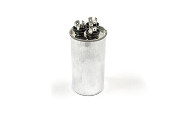 Air conditioner capacitor, isolated, Home appliances repair service.