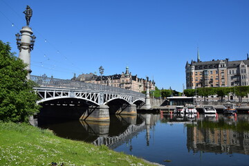 Fototapeta na wymiar Djurgårdsbron in Stockholm, Sweden 