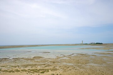 Shallow Senaga beach in Naha, Okinawa, Japan - 沖縄 瀬永ビーチ