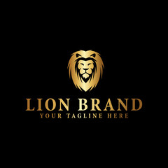 gold lion head  logo design for logo template