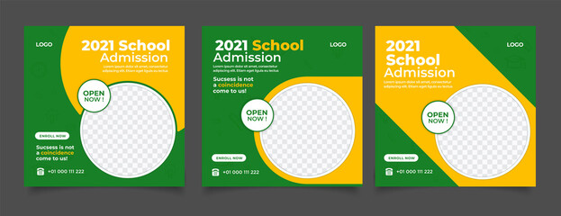 School education admission social media post and web banner	